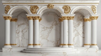 Obraz premium Ornate Marble Archway with Gold Accents