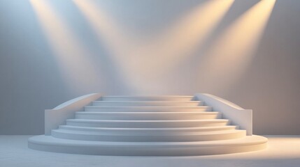 Naklejka premium Majestic Stairway with Dramatic Lighting