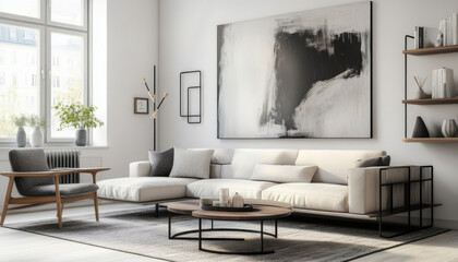 Modern Minimalist Living Room Interior Design Sofa Decor