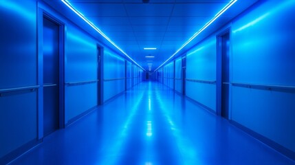 Futuristic Blue Corridor
