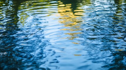 Silky flowing water surface texture in a calm river