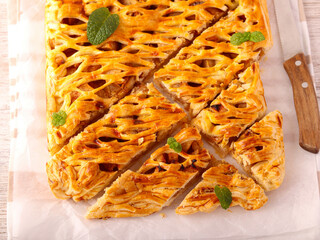 Puff pastry lattice apple pie