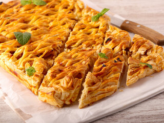 Puff pastry lattice apple pie