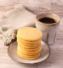 Lime and ginger cookies stacked