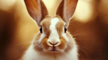 Dutch rabbits closeup shot highlights delicate features with warm tones