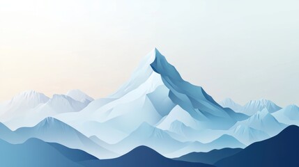 Serene Glacial Peaks: A Minimalist Mountain Landscape