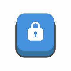 lock button icon sign vector