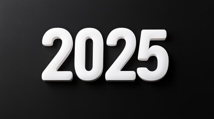 New Year 2025 Countdown - White numbers on black, symbolizing time, future, anticipation, celebration, new beginnings.