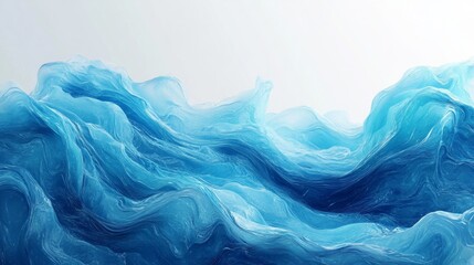 Dynamic Blue Ocean Waves Abstract