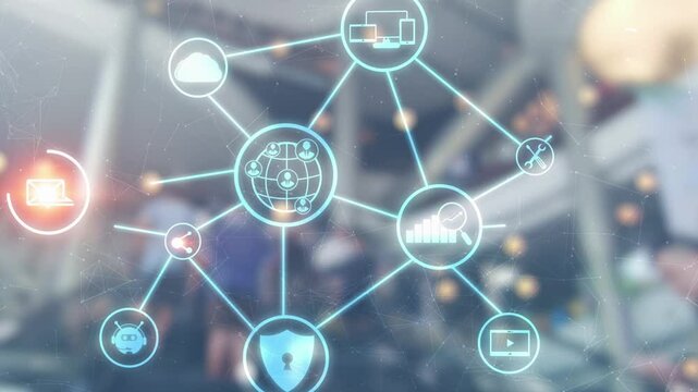 Omni channel technology of online retail business approach. Multichannel marketing on social media network offer service of internet payment channel, online retail shopping and omni digital app