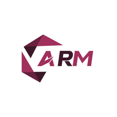 ARM creative minimalist letter logo. ARM unique vector initials alphabet letter logo design
