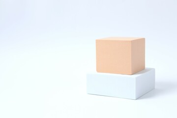 Props for product photography. Different podiums on a colored background