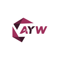AYW creative minimalist letter logo. AYW unique vector initials alphabet letter logo design