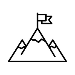 Icon of a Mountain Peak with Flag