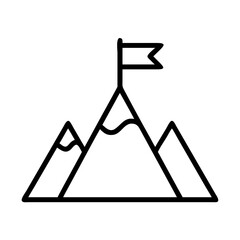Icon of a Mountain Peak with Flag