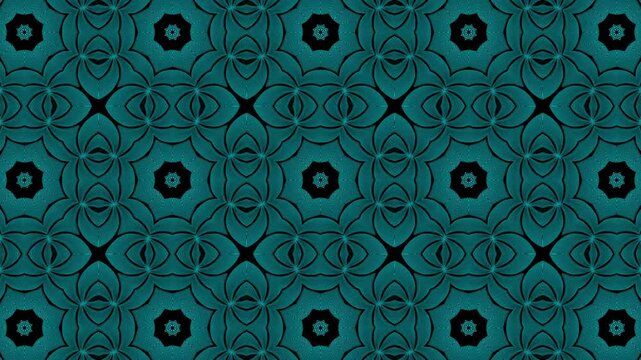 Motif g&eacute;om&eacute;trique de mandala sarcelle convenant aux arri&egrave;re-plans, aux textiles et &agrave; la papeterie. Conception sym&eacute;trique orn&eacute;e pour des applications graphiques modernes et &eacute;l&eacute;gantes.