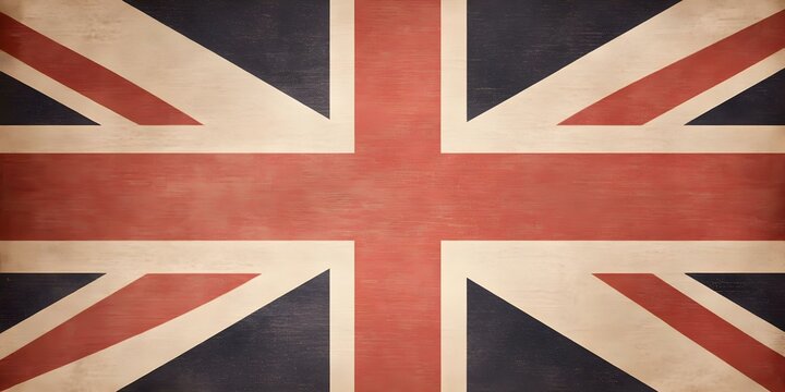 A vintage-style representation of the Union Jack, the national flag of the United Kingdom. Concept Vintage Union Jack Design, Retro British Flag, Classic UK Symbolism, Distressed Aesthetic