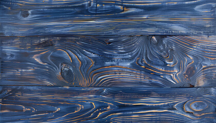 Texture of blue wooden surface as background, top view