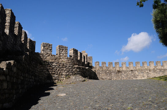 Open space inside a medieval castle