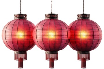 Charming Group of Red Lanterns Lighting Up the Night
