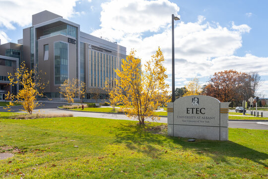 ETEC Building in University at Albany Uptown Campus. Albany, NY, USA, November 12, 2023. ETEC is the largest instructional building in the University at Albany. 