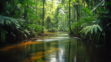 The Amazon rainforest in Anavilhanas National Park, Amazonas, Brazil.