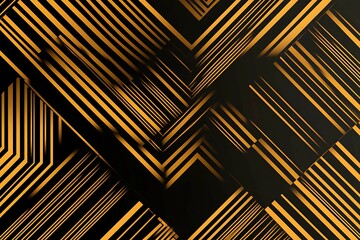 Abstract dark geometric background featuring glowing golden lines and sparkles, creating a modern, futuristic, and elegant design.