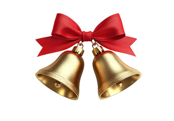christmas bells with red ribbon