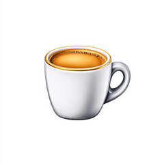 Fototapeta premium stylish white coffee cup with golden rim, filled with rich espresso