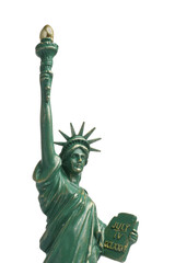 Fototapeta premium Statue of Liberty isolated on white. Symbol of freedom