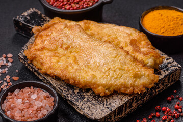 Grilled chicken or turkey chop with salt, spices and herbs