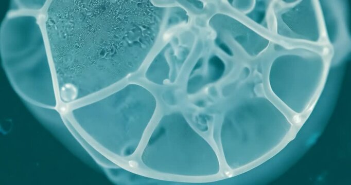 microglia cell interacting with a neural synapse, as it performs its neuroprotective function. The footage presents a detailed depiction of how microglia maintain synaptic health
