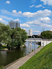 A summer day in a city park on the outskirts of Moscow