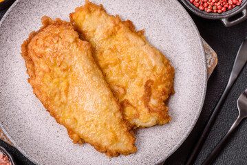 Grilled chicken or turkey chop with salt, spices and herbs