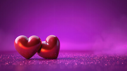 Obraz premium two hearts on a purple