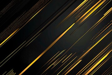 Abstract dark geometric background featuring glowing golden lines and sparkles, creating a modern, futuristic, and elegant design.
