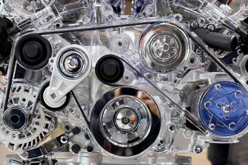 Belt drive structure made of transparent plastic to transmit power