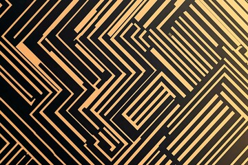 Abstract dark geometric background featuring glowing golden lines and sparkles, creating a modern, futuristic, and elegant design.