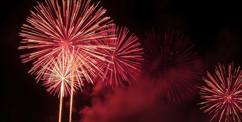 Golden Fireworks - Countdown To Midnight - Abstract Defocused Background. 2025 New Year’s Eve Countdown Fireworks
