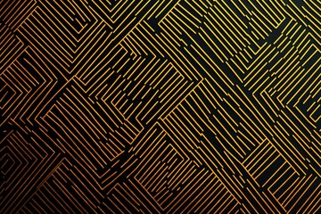 Abstract dark geometric background featuring glowing golden lines and sparkles, creating a modern, futuristic, and elegant design.