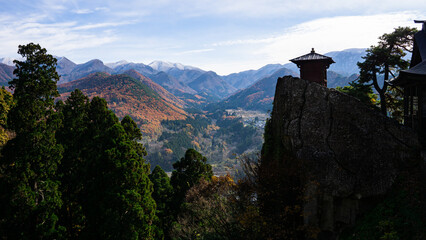 view from the top of the mountain in yamagata