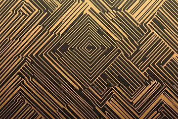 Abstract dark geometric background featuring glowing golden lines and sparkles, creating a modern, futuristic, and elegant design.