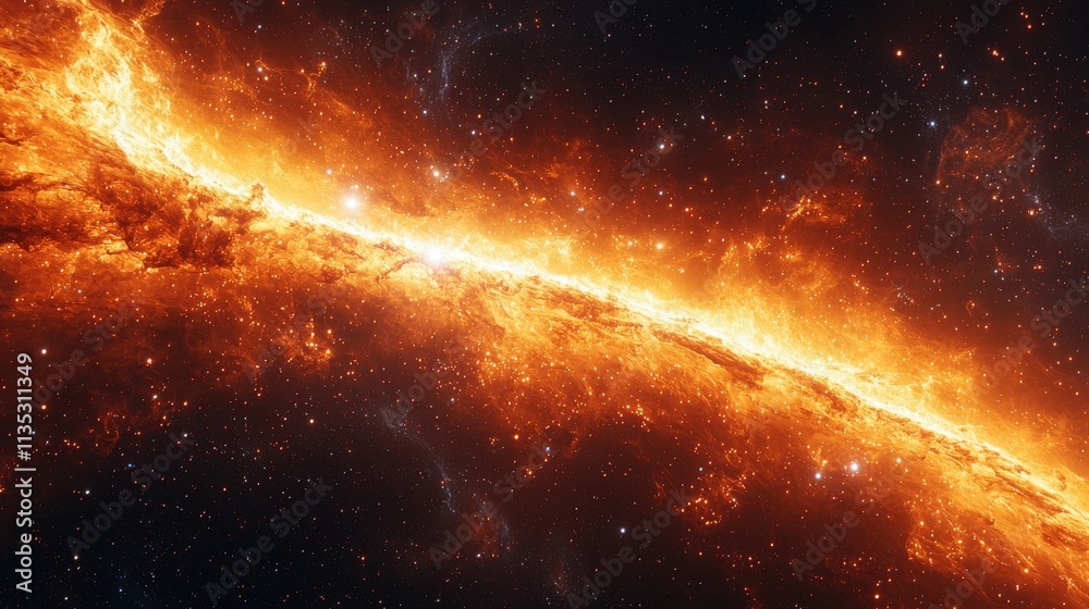 Wall mural equirectangular projection of a panoramic space nebula with stars