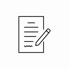 contract signature icon sign vector