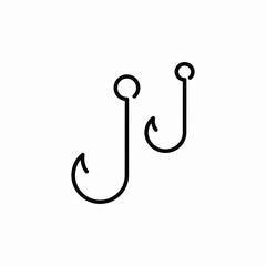 fishing rod hooks icon sign vector