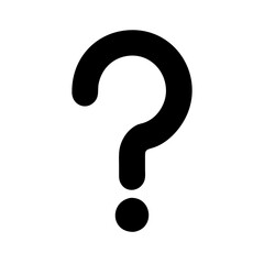 Black Question Mark Silhouette on White Background – Vector Icon Design
