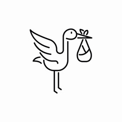 stork baby bring icon sign vector