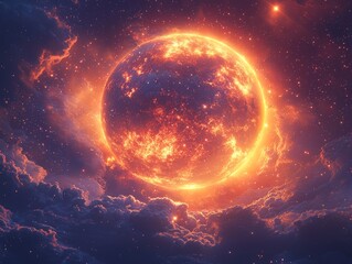 Obraz premium The brilliance of galaxies and the universe. The celestial sky filled with galaxies in space. The splendor of planets and stars, highlighting the beauty of space exploration.