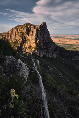 a majestic rock against the blue sky