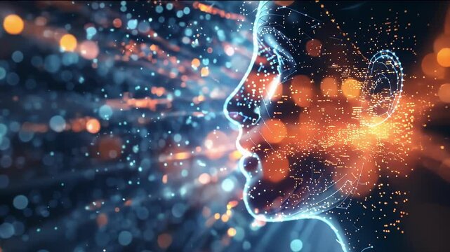 A person scrolling through virtual messages generated by 6G telepathic communication catching up with friends and family from around the world.